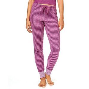 Alfani Women's Mulberry & White Cotton/Poly/Spandex Jacquard Knit  Drawstring &